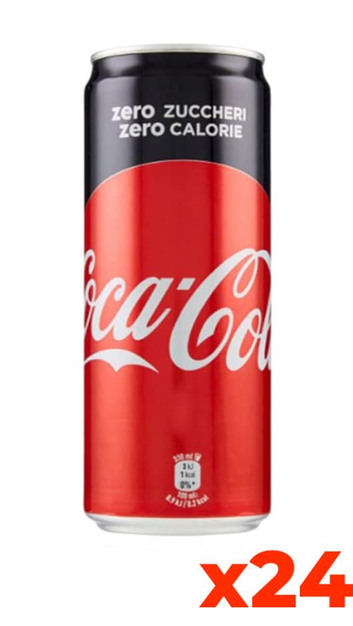 Coca Cola Zero - Confezione cl. 33 x 24 Lattine Sleek