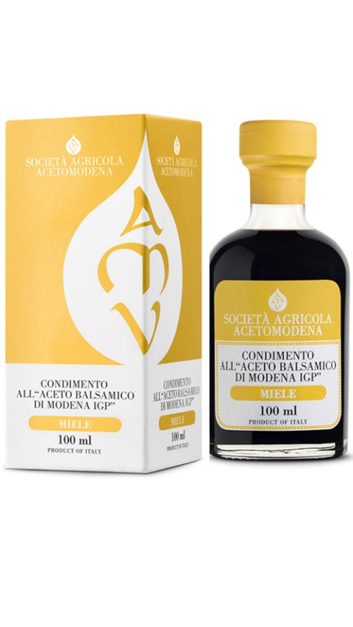 Condimento All'Aceto Balsamico Di Modena IGP - Miele 100ml - Astucciato - Acetomodena