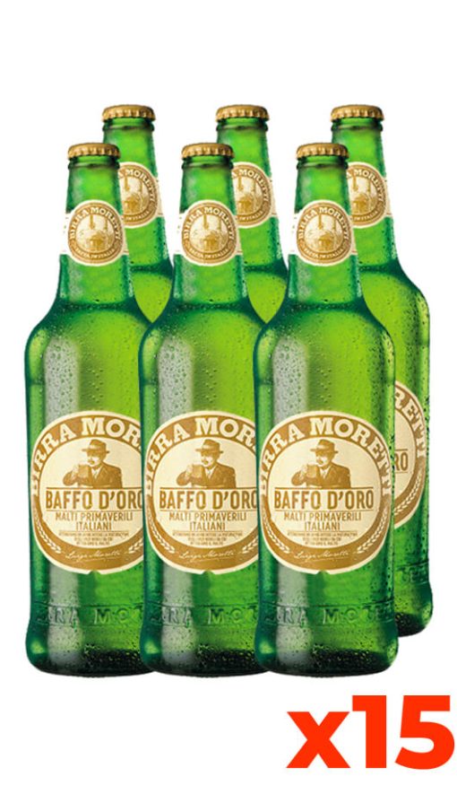 Moretti Baffo Oro 66cl - Cassa da 15 bott.