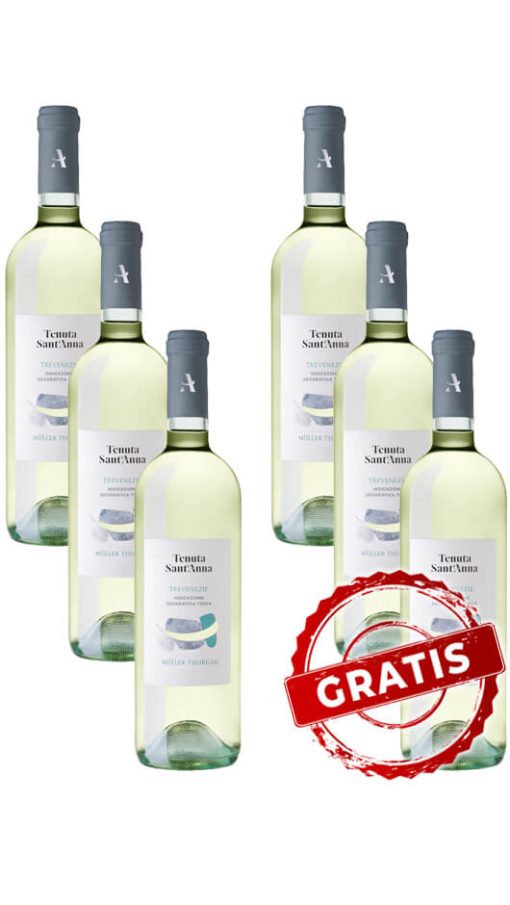 3 Bottiglie Muller Thurgau Trevenezie IGT - Tenuta Sant'Anna + 3 OMAGGIO