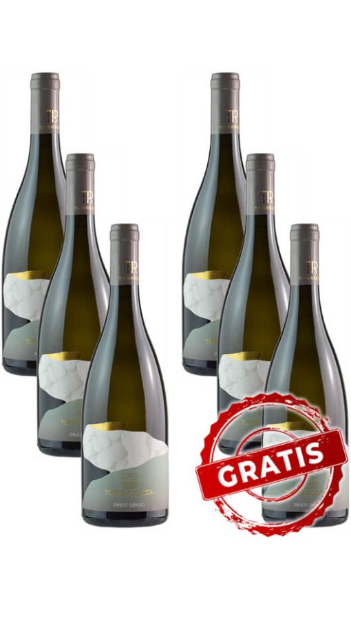 3 Bottiglie Pinot Grigio Friuli Grave DOC - Torre Rosazza + 3 OMAGGIO