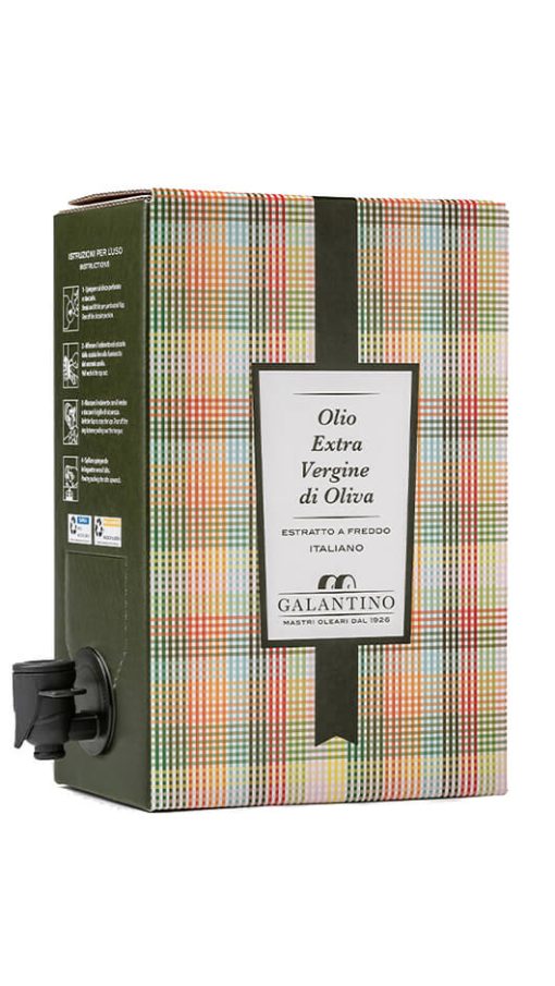 Olio Extravergine di Oliva Biologico Fruttato Medio - Bag in Box 2Lt - Galantino